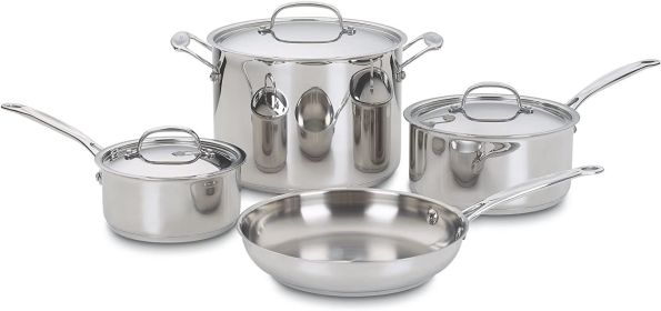 Chef's Classic 7-Piece Stainless Steel Cookware Set with Lid