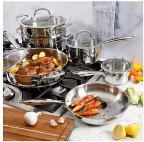 10-Piece Silver Stainless Steel Cookware Set