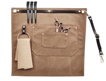 Baked Denim Canvas Leather Short Apron (Option: D leather towel khaki)