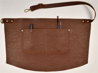 Baked Denim Canvas Leather Short Apron (Option: G Brown leather)