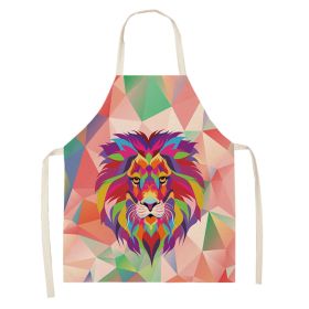 Simple Cartoon Tiger Cotton And Linen Apron Home (Option: WQ00839-47x38cm)