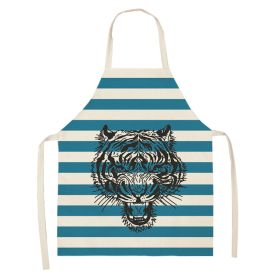 Simple Cartoon Tiger Cotton And Linen Apron Home (Option: WQ00832-68x55cm)