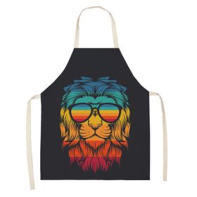 Simple Cartoon Tiger Cotton And Linen Apron Home (Option: WQ008310-68x55cm)