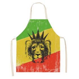 Simple Cartoon Tiger Cotton And Linen Apron Home (Option: WQ00838-68x55cm)