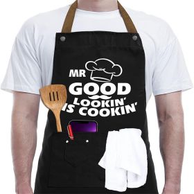 Apron Halter Contrast Color Men's Barbecue Overalls (Option: MR GOOD)