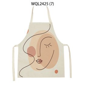 Simple Fabric Apron Kitchen Antifouling Work Clothes (Option: WQL2425 7-68 55cm)