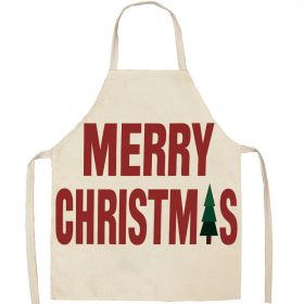 Christmas Apron Linen Oil-proof Anti-fouling Gingham Check Ginger Cake Household Bib Halter (Option: 20style-55x68cm)